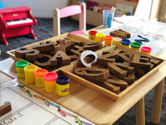 blocks and toys in a nursery